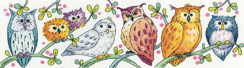 Owls on Parade Cross Stitch - Heritage Crafts