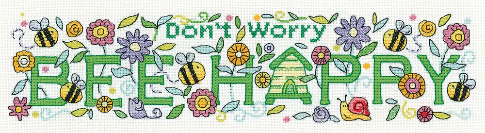 Bee Happy Cross Stitch - Heritage Crafts