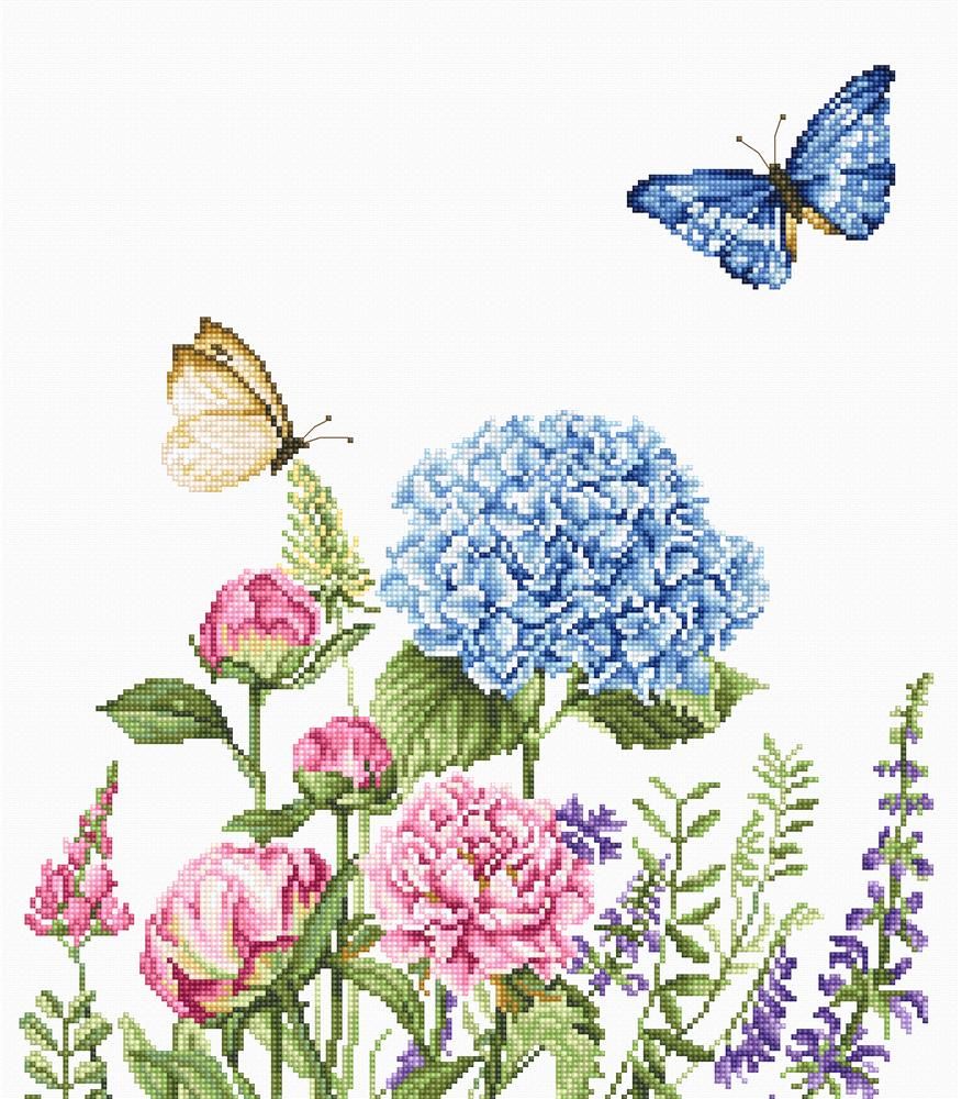Summer Flowers & Butterflies Cross Stitch - Luca-S