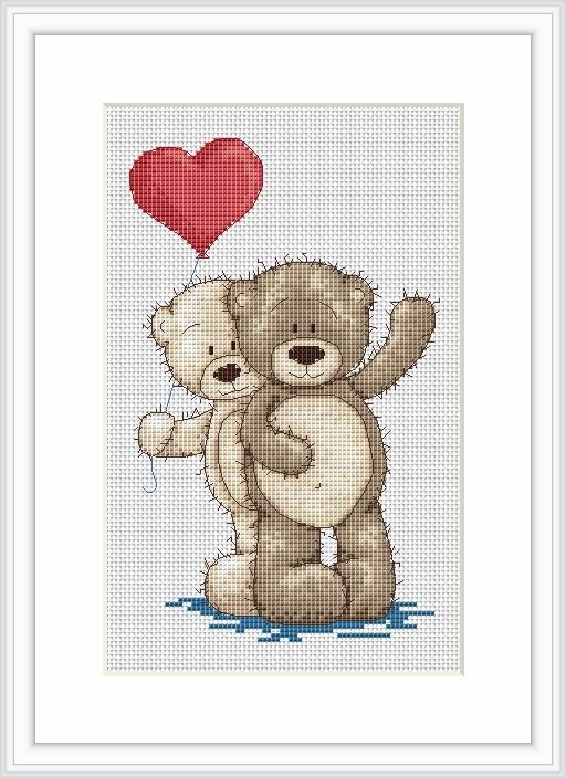Young Love - Bruno and Bianca Bear Cross Stitch 