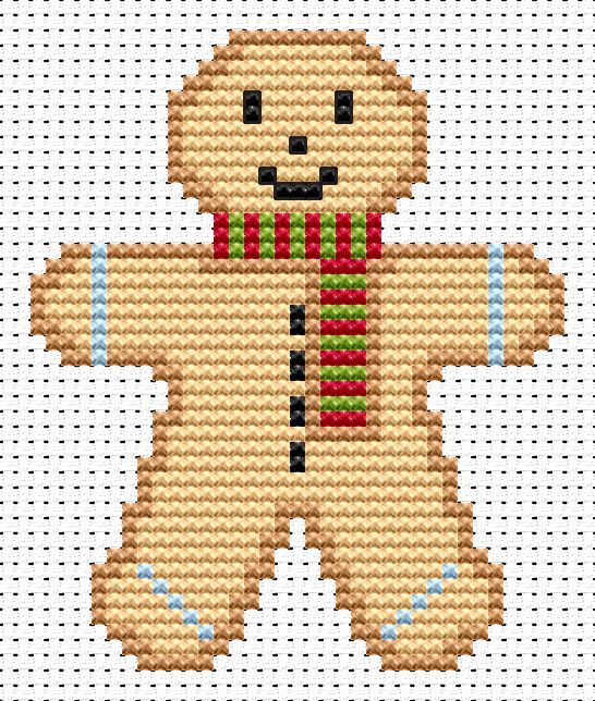 Gingerbread Man Cross Stitch - Sew Simple