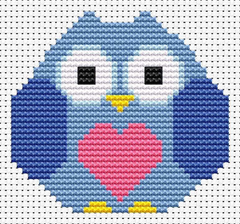 Heart Owl Cross Stitch - Sew Simple
