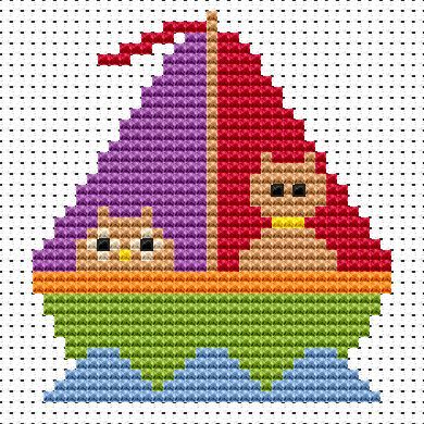 Owl & Pussycat Cross Stitch - Sew Simple