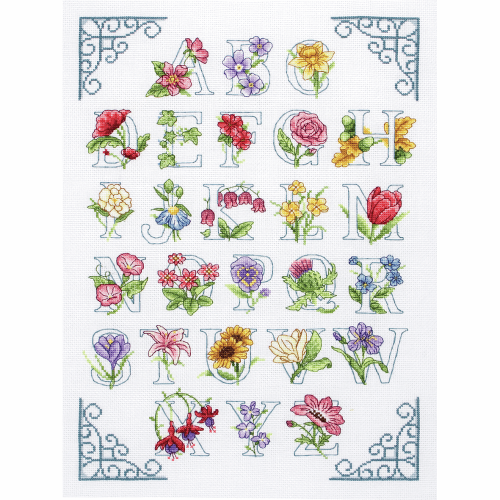 Floral Alphabet Sampler  Cross Stitch