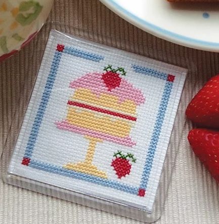 Cross Stitch Coaster - Cake 