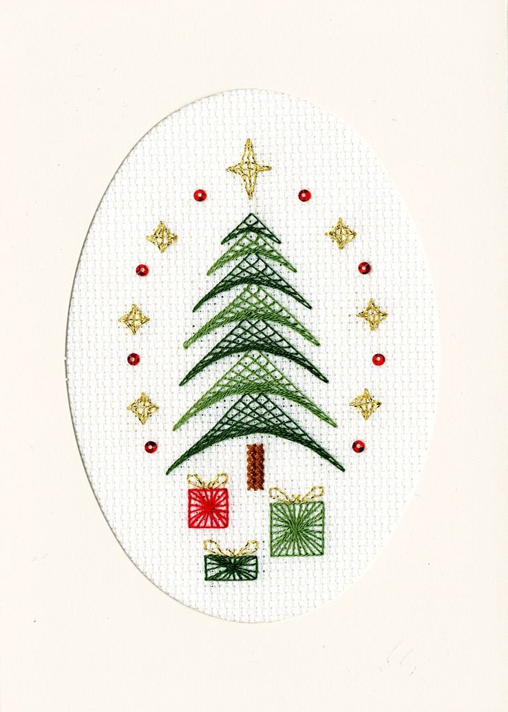 All Wrapped Up Cross Stitch Card