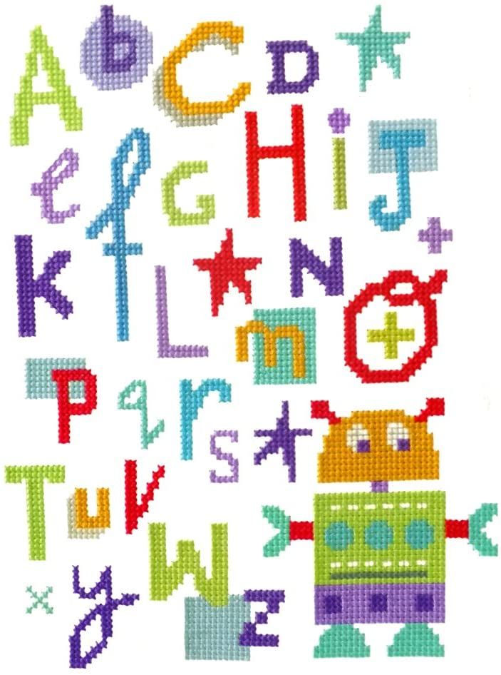 Robot  Alphabet Sampler Cross Stitch Kit