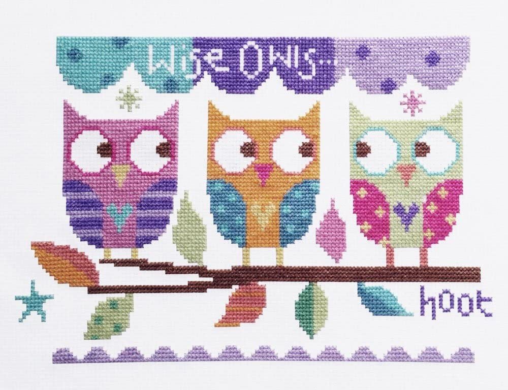 Three Owls Modern Cross Stitch Kit