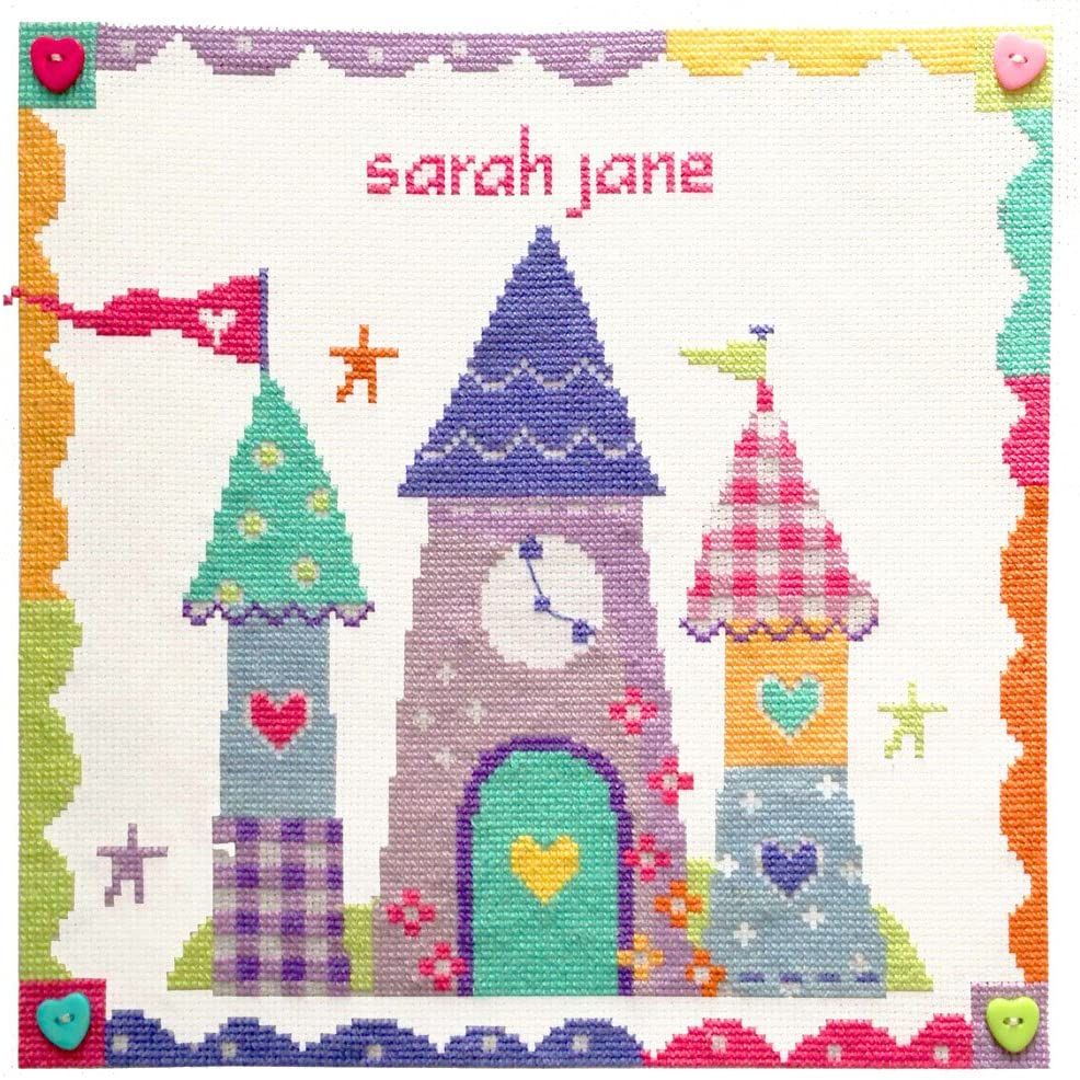 Enchanted Castle Girl Sampler Cross Stitch