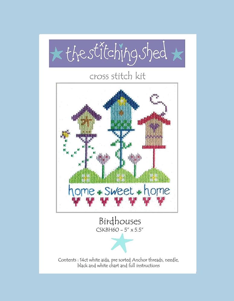 Bird Houses Cross Stitch - Home Sweet Home