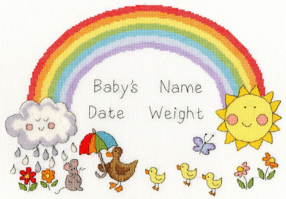 Rainbow Baby Cross Stitch Sampler - Bothy Threads