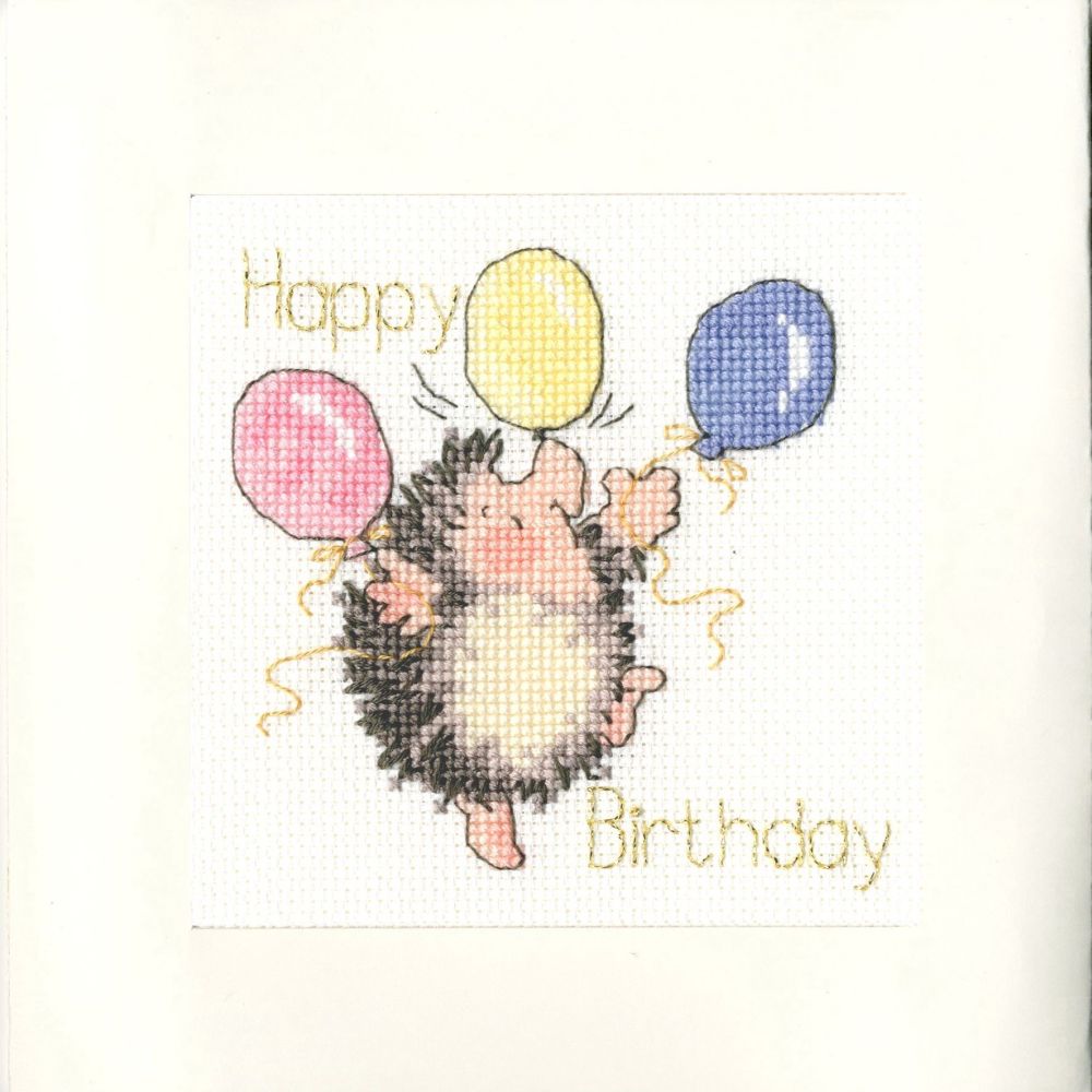 Birthday Balloons Birthday Cross Stitch Card