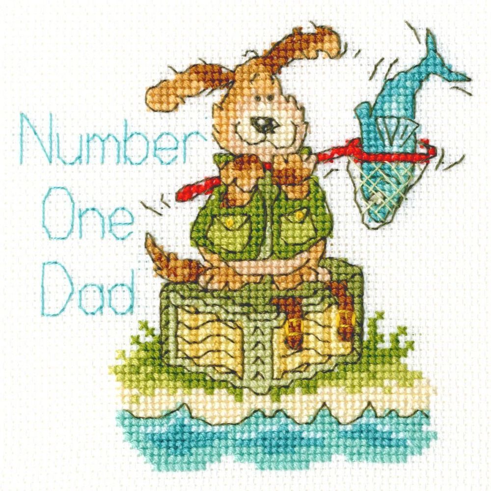 Number 1 Dad (Birthday/Father's Day) Cross Stitch Card