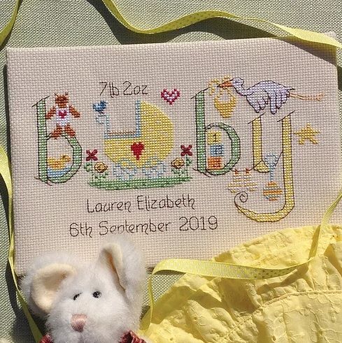 Baby Sampler - Neutral Colours - Nia Cross Stitch