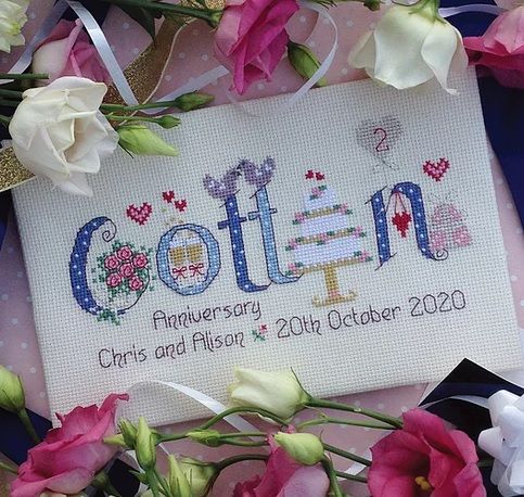 Cotton Anniversary 2 Years - Nia Cross Stitch