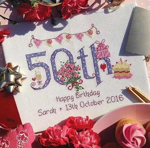 50th Birthday Sampler Kit - Nia Cross Stitch