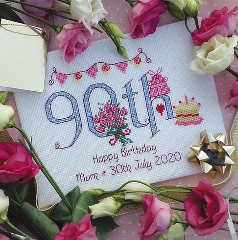 90th Birthday Sampler Kit - Nia Cross Stitch