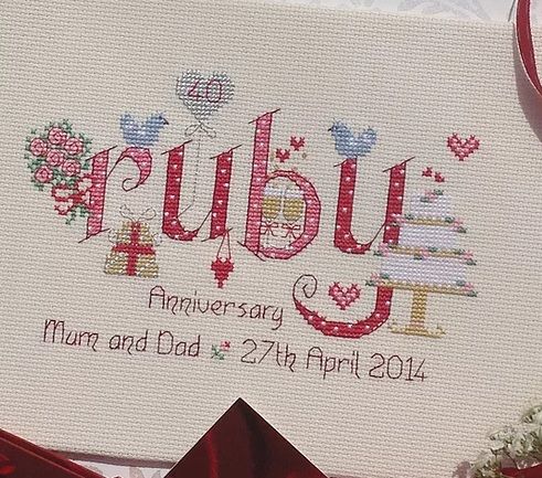 Ruby Anniversary 40 Years - Nia Cross Stitch