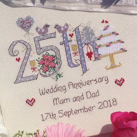 25th Anniversary Numbers (Silver) - Nia Cross Stitch