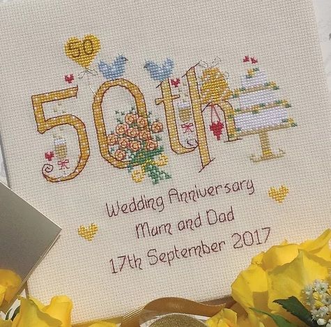  50th Anniversary Numbers (Golden) - Nia Cross Stitch
