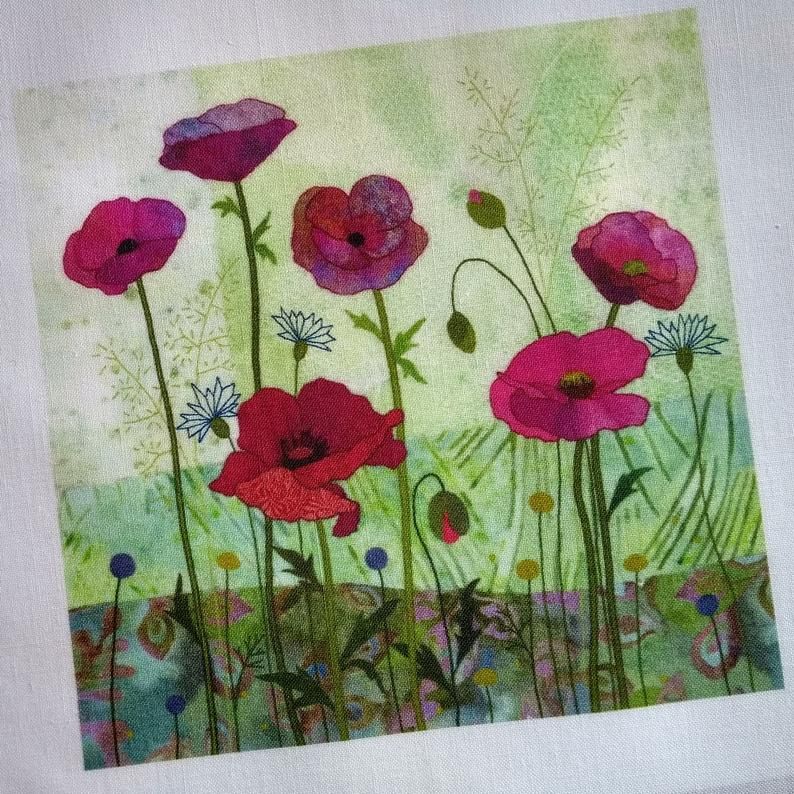 Poppy Meadow Embroidery - Beaks and Bobbins