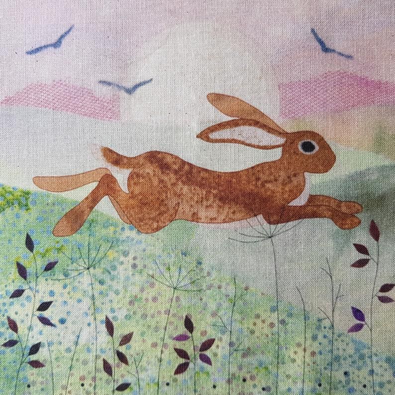 Leaping Hare Embroidery - Beaks and Bobbins
