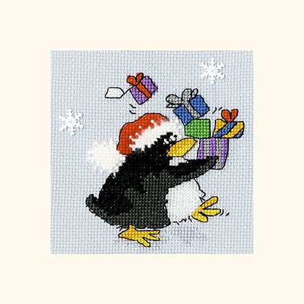 Xmas Presents Penguin Christmas Card