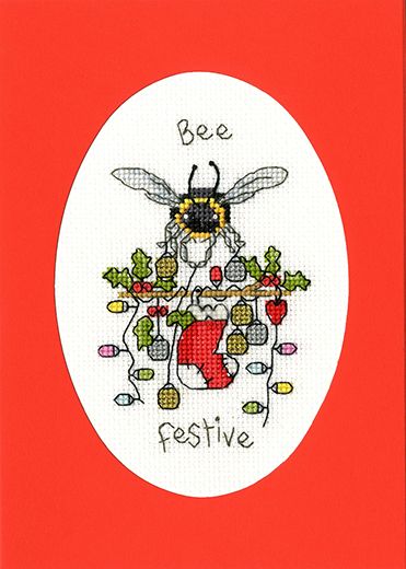 Bee Festive Cross Stitch Card - Bothy Threads