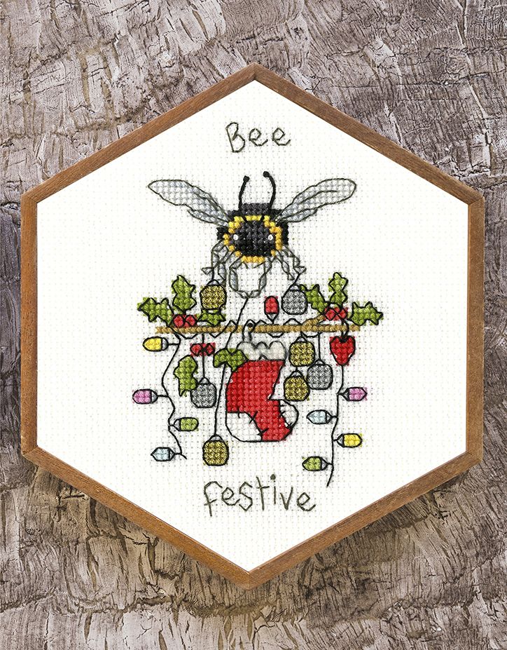Bee Festive Cross Stitch Card - Bothy Threads