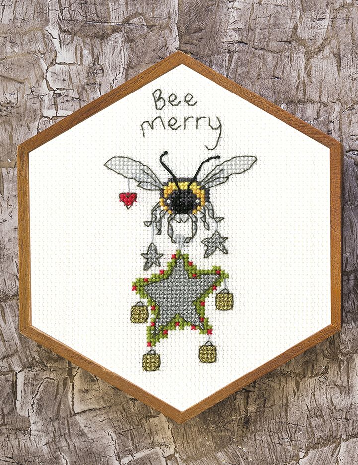 Bee Merry Cross Stitch Card - Bothy Threads