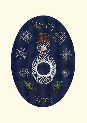 Christmas Snowman Cross Stitch Card