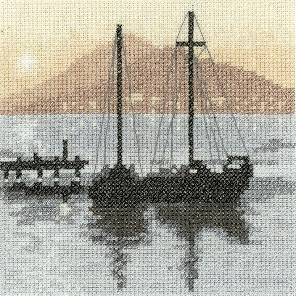 Bay View - Sepia Cross Stitch