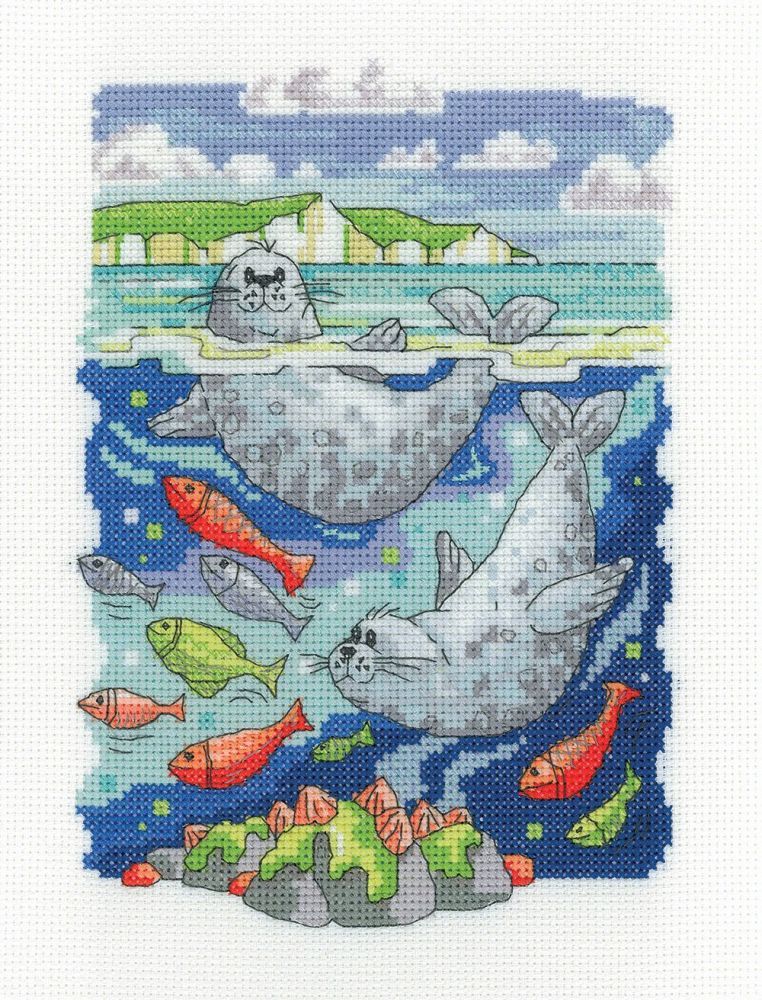 Seals, Dolphins, Turtle and Fish Cross Stitch