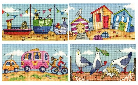 By The Sea Cross Stitch - Heritage Crafts (Set of Four)