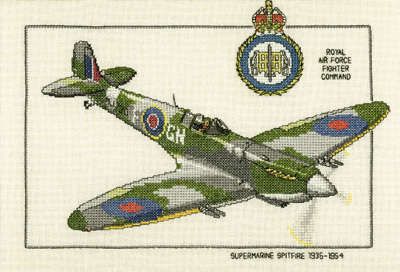 Supermarine Spitfire and Lancaster Planes Cross Stitch