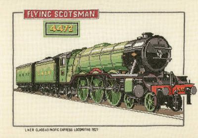 Flying Scotsman and Mallard Train Cross Stitch