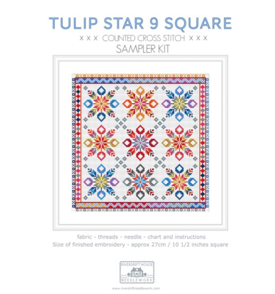 Tulip Star 9 Square Sampler Cross Stitch