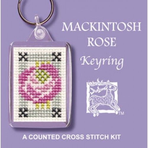 Mackintosh Rose Keyring Cross Stitch