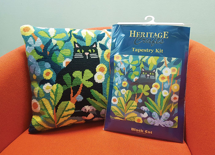 Black Cat Tapestry Kit - Heritage Crafts