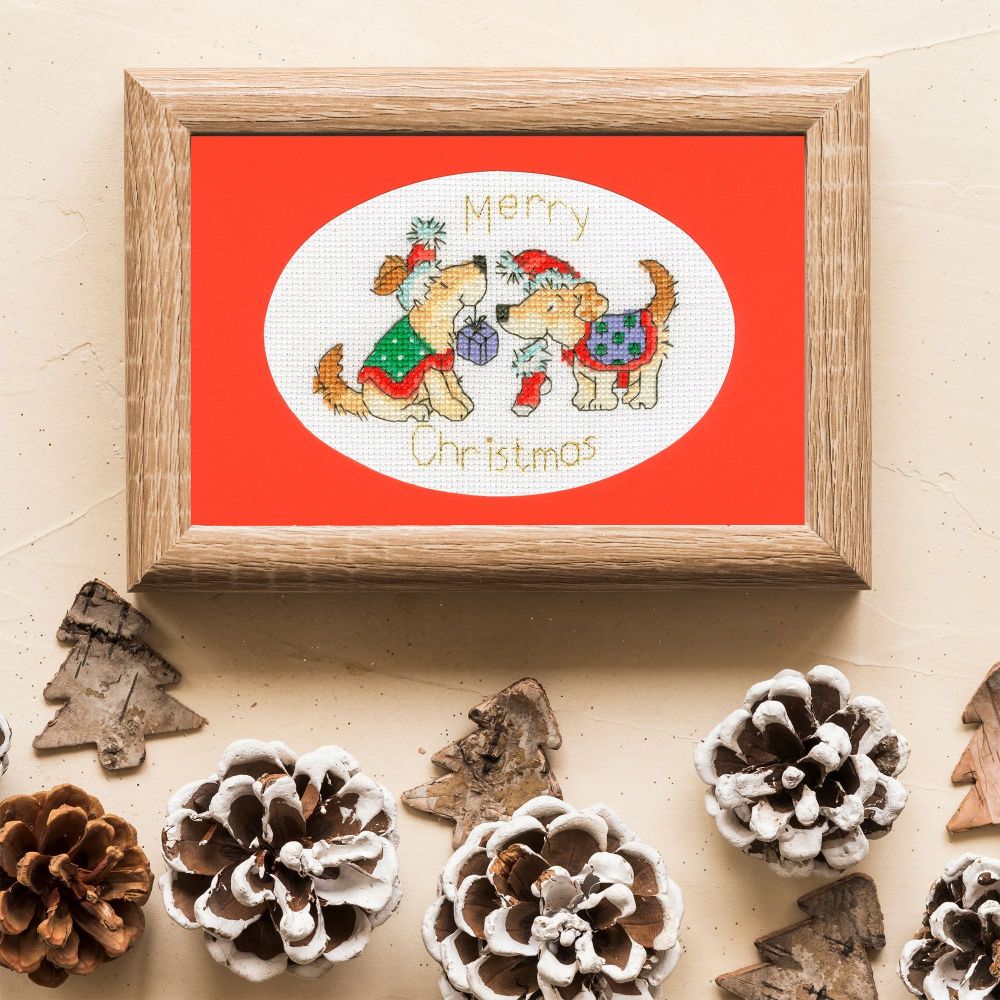 Christmas Treats Dog Cross Stitch Card