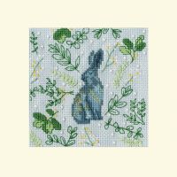 Scandi Hare Christmas Cross Stitch Card