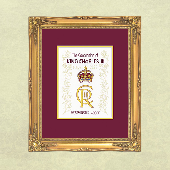 King Charles III Coronation  Cross Stitch Kit (Aida)