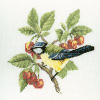 Blue Tit Bird Cross Stitch - David Merry