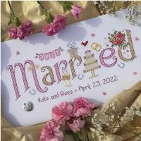 Just Married Wedding Sampler - Nia Cross Stitch