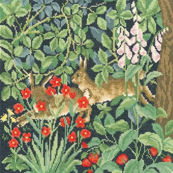 Greenery Hare  (William Morris)  Cross Stitch