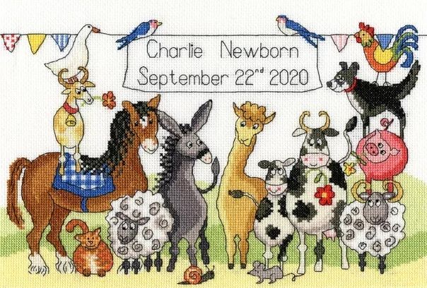 Something to Crow About - Baby Sampler  Cross Stitch