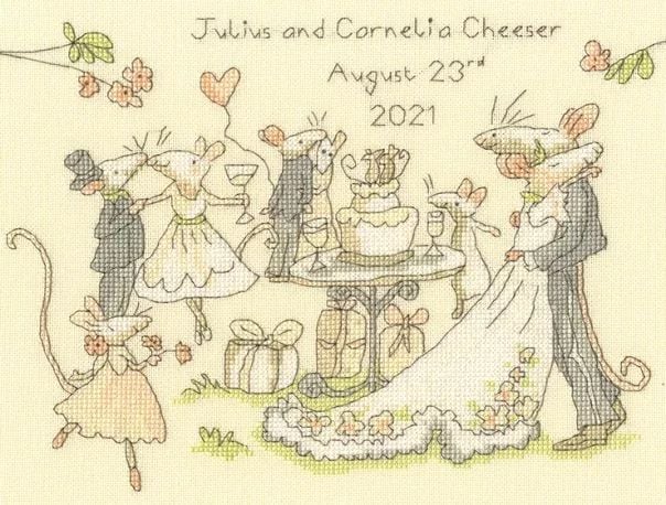 Mice Day for a White Wedding Cross Stitch