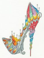 Stained Glass Slipper - Sally King Cross Stitch