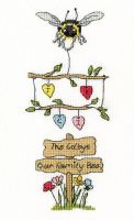 Our Family Bee Home Cross Stitch (Family Tree)