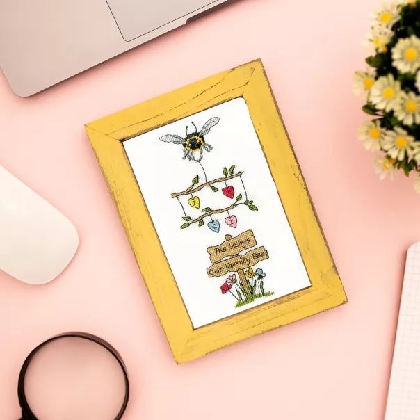 Our Family Bee Home Cross Stitch (Family Tree)
